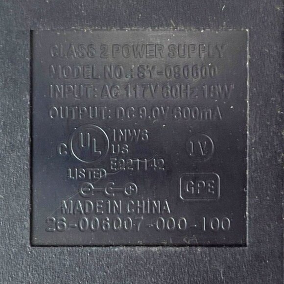 J.S.Y. AC Power Adapter 9V 600mA Plug-In Class 2 Power Supply Black - Picture 2 of 6
